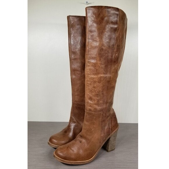 Timberland Marge Tall Boot, Cognac Distressed Leather, Womens Size 6 M - Picture 1 of 8